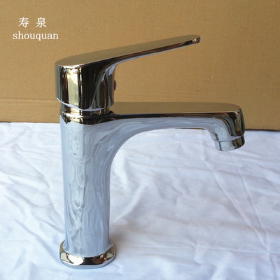 【壽泉水暖 全銅鴨頭混水面盆單孔 新款衛(wèi)浴臉盆冷熱水龍頭 配軟管】價格,廠家,圖片,水龍頭/水嘴,南安市壽泉水暖潔具廠-